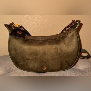 House Of Harlow Crescent Crossbody Bag Zip Up Olive Green bag